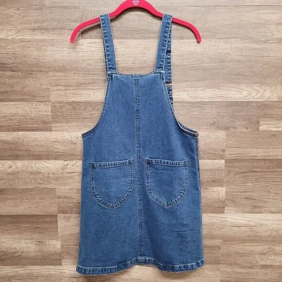 Frank and Oak Pinafore Denim Overall‎ Jean Dress Blue Pockets Womens Size… - Picture 3 of 14